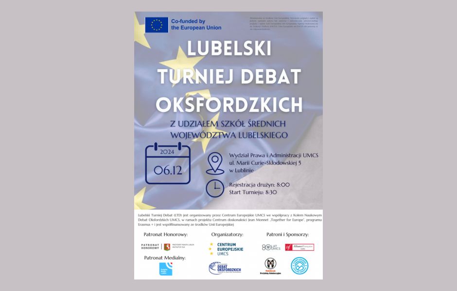 Plakat Lubelski Turniej Debat Oxfordzkich