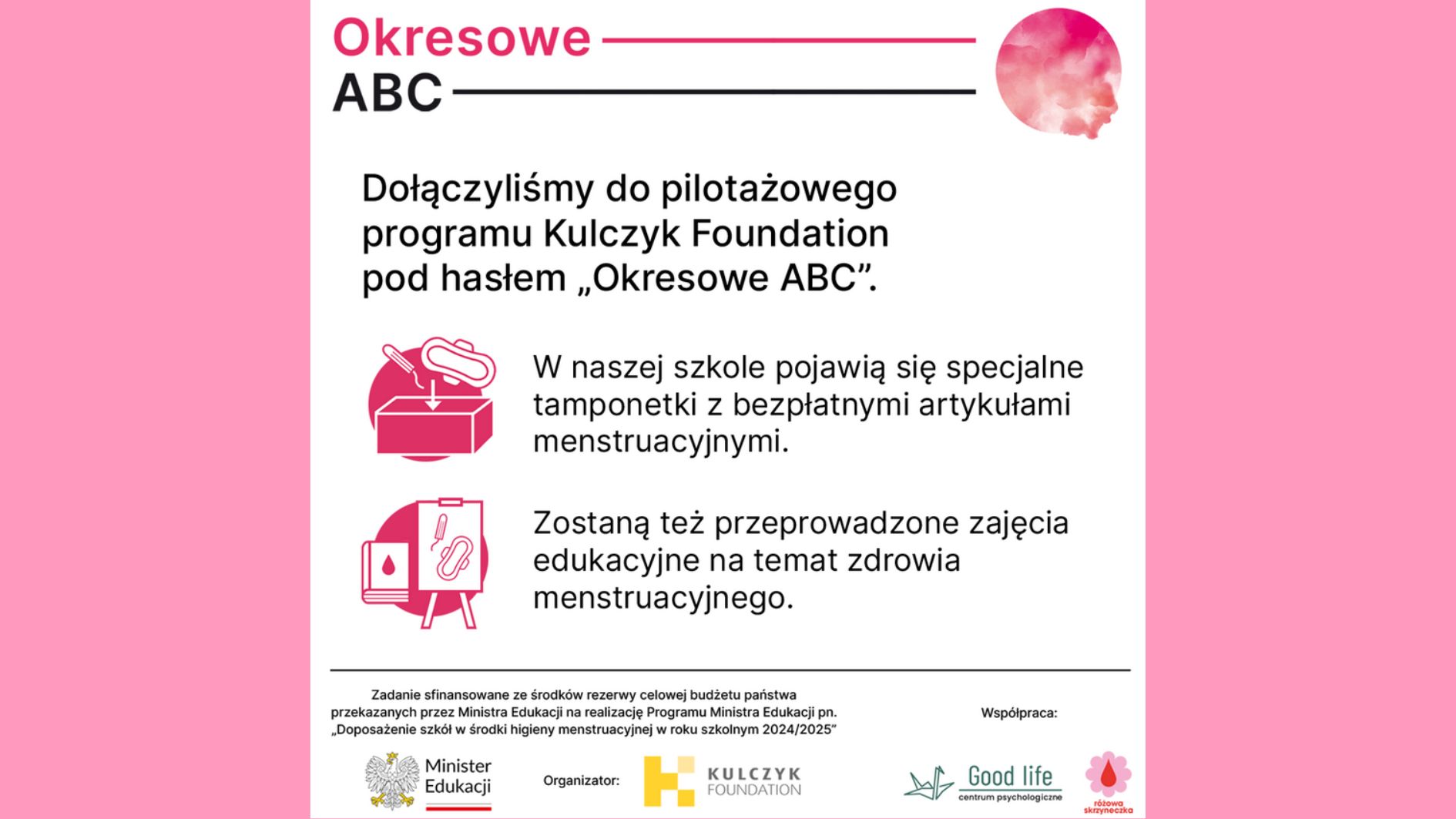 Informacja o dołączeniu do pilotażowego programu Kulczyk Foundation pod hasłem Okresowe ABC