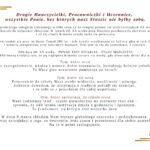 Grafika przedstawia okolicznościowy list z okazji 8 marca – Dnia Kobiet, skierowany do nauczycielek, pracowniczek szkoły oraz uczennic. Tekst jest wyśrodkowany na jasnym, kremowym tle. Na górze znajduje się czerwony nagłówek z podziękowaniem dla kobiet związanych ze szkołą „Staszic”. Poniżej umieszczono kilka akapitów opisujących historię szkoły – od założenia w 1586 roku, przez ponad trzy stulecia nauki wyłącznie dla chłopców, aż do momentu w latach 60. XX wieku, kiedy zaczęły uczyć się tam również dziewczęta. Dalsza część tekstu zawiera podziękowania i uznanie dla trzech grup: kobiet uczących w szkole, uczących się w niej oraz pracujących na jej rzecz. Podkreślono ich wkład w rozwój społeczności szkolnej, przekazywanie wiedzy, wrażliwość oraz codzienną pracę podtrzymującą funkcjonowanie szkoły. W lewej dolnej części grafiki znajduje się prosty, minimalistyczny rysunek tulipana wykonany cienką czarną linią. Na dole umieszczono życzenia z okazji 8 marca oraz podpis dyrektora szkoły: Kamil Kamiński – Dyrektor Szkoły.
